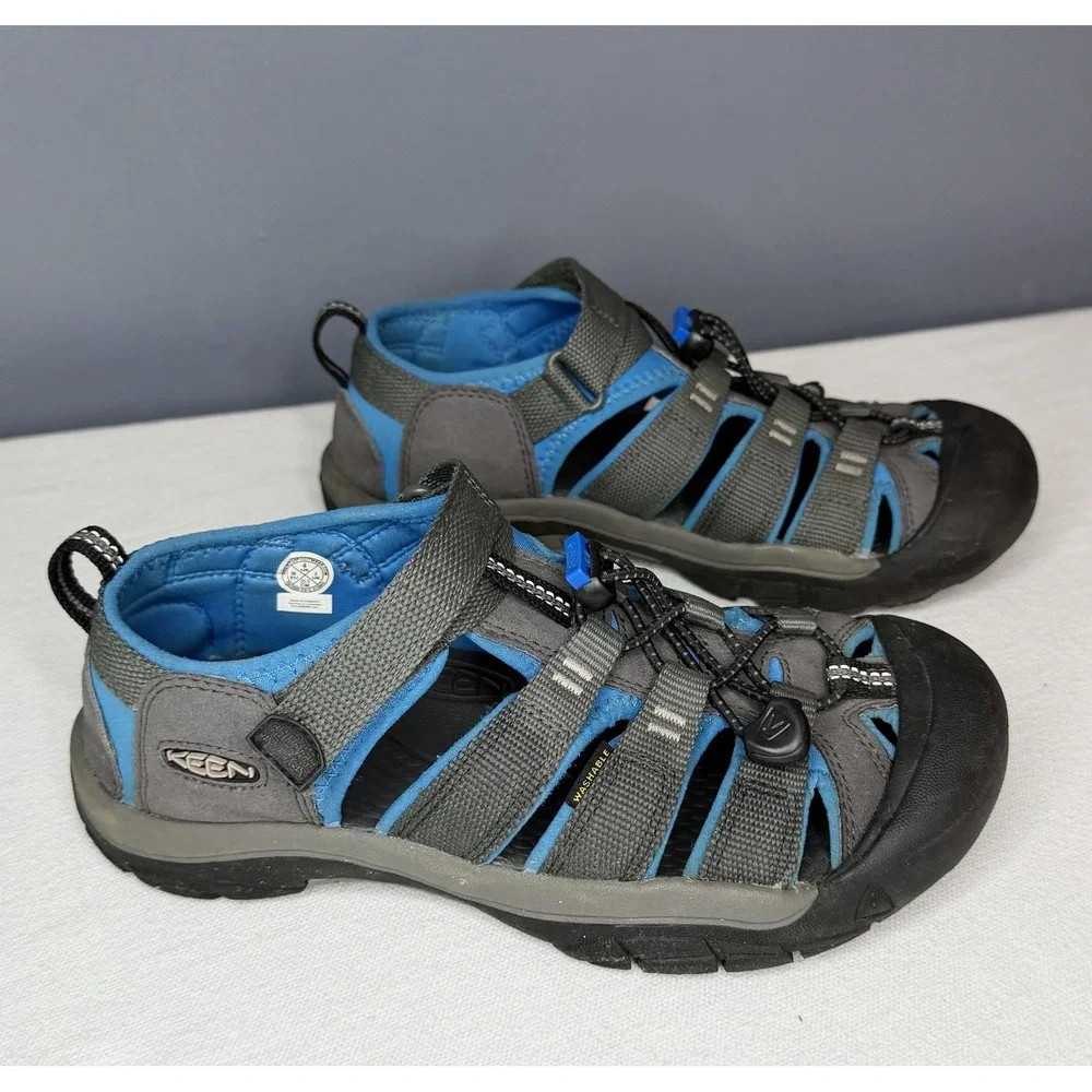 Keen Newport H2 Sandals Kids 4 Gray Blue Closed Toe Fisherman Water Hiking
